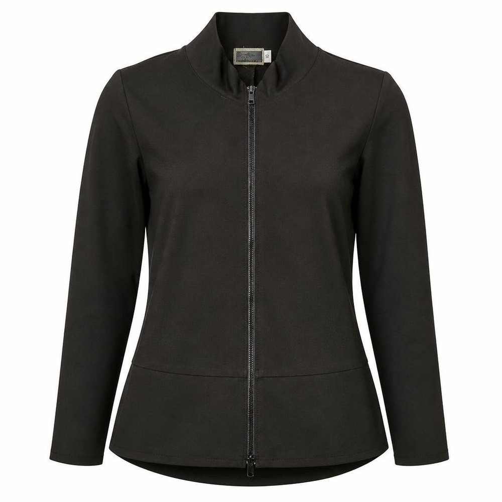Sympli Jacket Womens 10 Black Full Zip Mock Neck Canada Swing Minimalist Stretch
